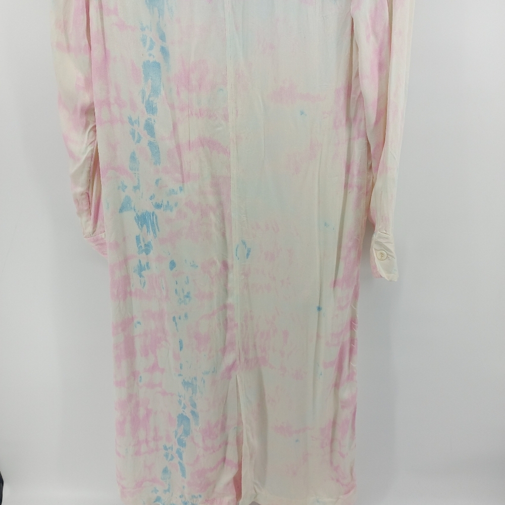 Something Navy Jackets & Coats Something Navy Satin Trench Coat Pink Tie Dye XS - Picture 8 of 8